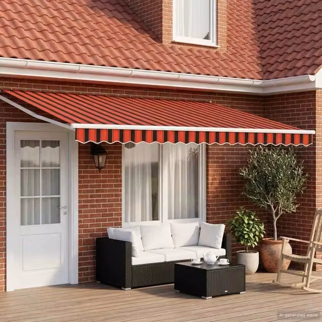 Tenda retrattile manuale con LED 4,5 × 3 m 3419307