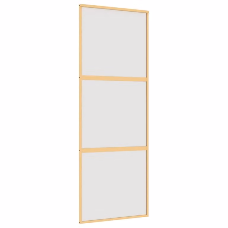Porta Scorrevole Dorata 76x205 Vetro Smerigliato ESG Alluminio