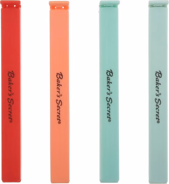 Set di 4 clip chiudisacchetti lunghe multicolore Baker's Secret – 1