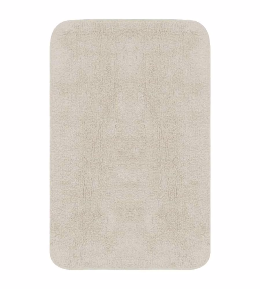 Set Tappetini per Bagno 2 pz in Tessuto Bianco