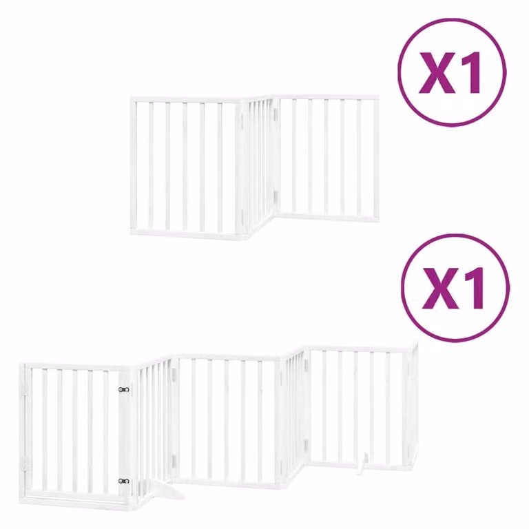 Cancello Cani Porta Pieghevole Bianco 9 Pannelli 450 cm Pioppo
