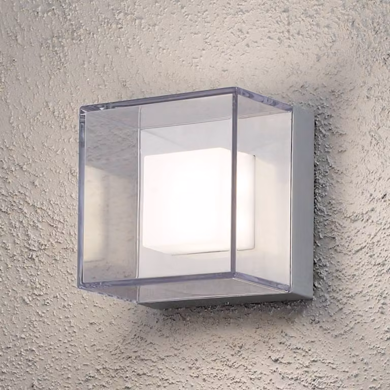 Konstsmide Applique da esterni a LED Sanremo, Chiaro / Trasparente, Plastica, Moderno, Applique LED da esterni