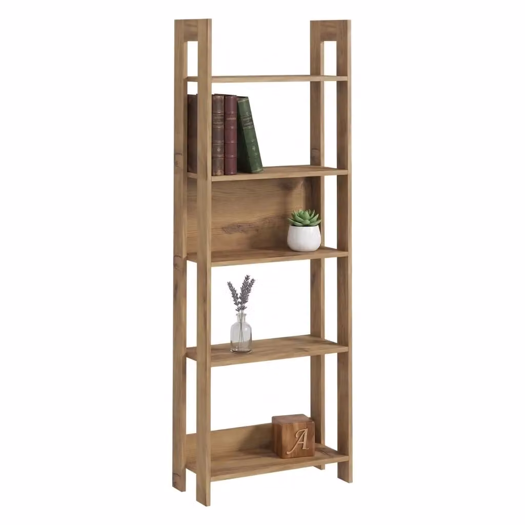 Libreria Mantello DMORA con 5 Ripiani, Colore Marrone Rovere, L: 64 cm, P: 30 cm, H: 180 cm – 2