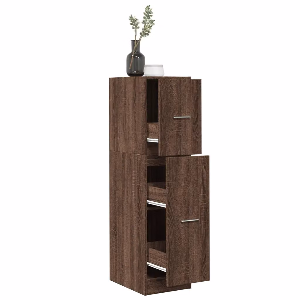 Armadietto da Farmacia a Parete vidaXL in Rovere Marrone, L/P/H: 30 x 41 x 118 cm