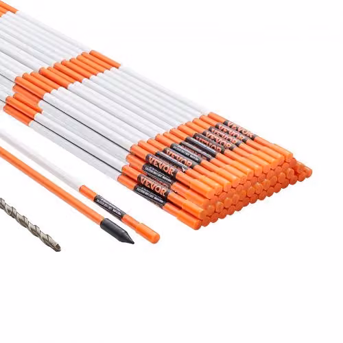 Set di 50 segnalatori per passo carrabile VEVOR in fibra di vetro arancione con nastro riflettente ad alta visibilità, Altezza: 121,5 cm, Larghezza: 0,78 cm
