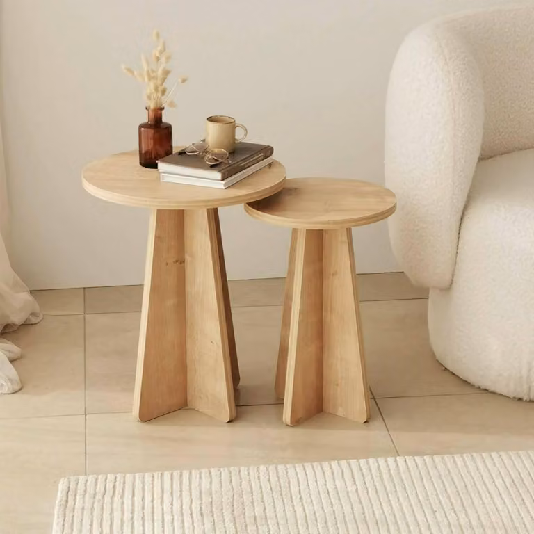 Dmora Tavolino da Salotto Dorina 40x40x50h cm Marrone Quercia, Forma Circolare Materiale Piano in Legno Nobilitato