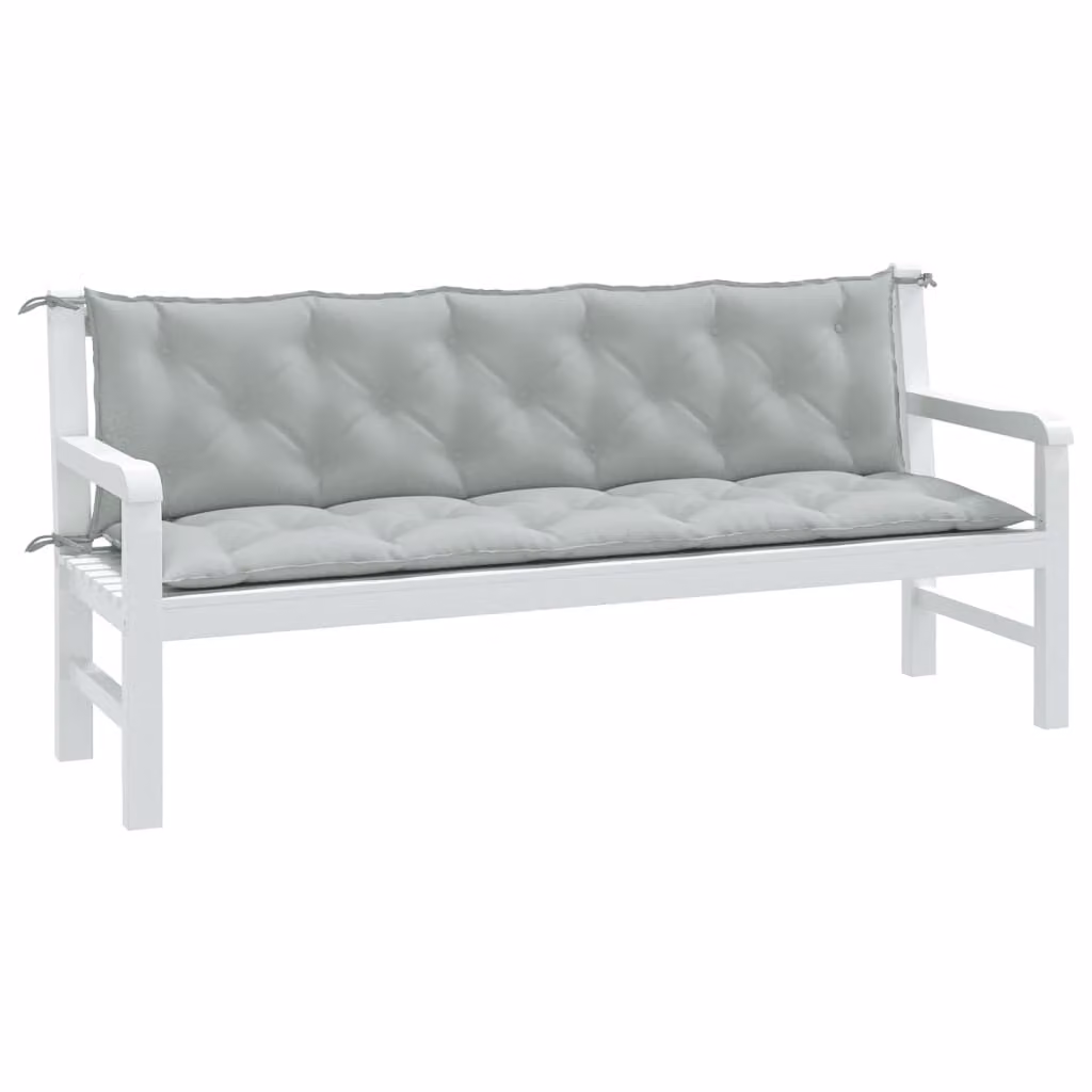 Set di 2 cuscini per panca da giardino vidaXL in poliestere, colore grigio chiaro mélange, L 180 cm x P 50 cm x H 7 cm
