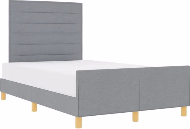 Letto matrimoniale | Letto per adulti | Struttura del letto Grigio chiaro 120 x 190 cm Tessuto