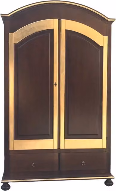 Armadio in legno di pioppo con 2 ante in stile arte povera noce e foglia oro Mobili 2G L/P/H: 125 x 61 x 200 cm – 3