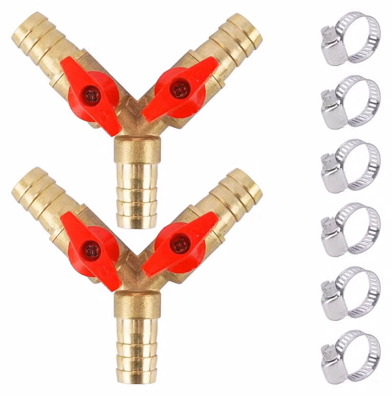 Solidchoice - Set di 2 raccordi a 3 vie in ottone