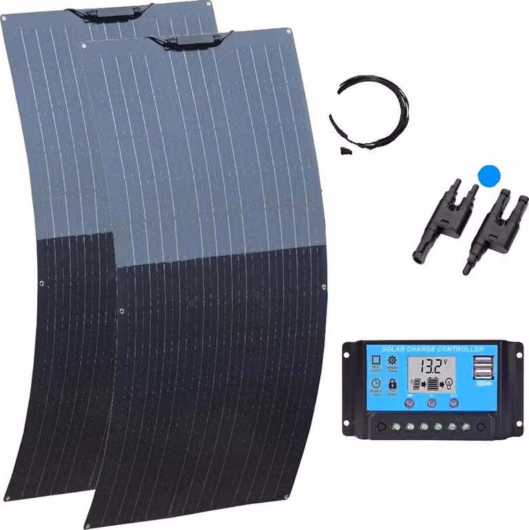 Kit pannelli solari flessibili, alta efficienza 21%, diverse opzioni di potenza, 240 W, 2 pezzi, kit da 120 W