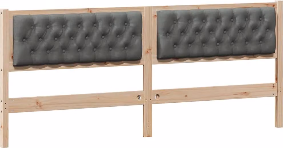 Testiera marrone e grigio scuro 200 cm Legno di pino massello