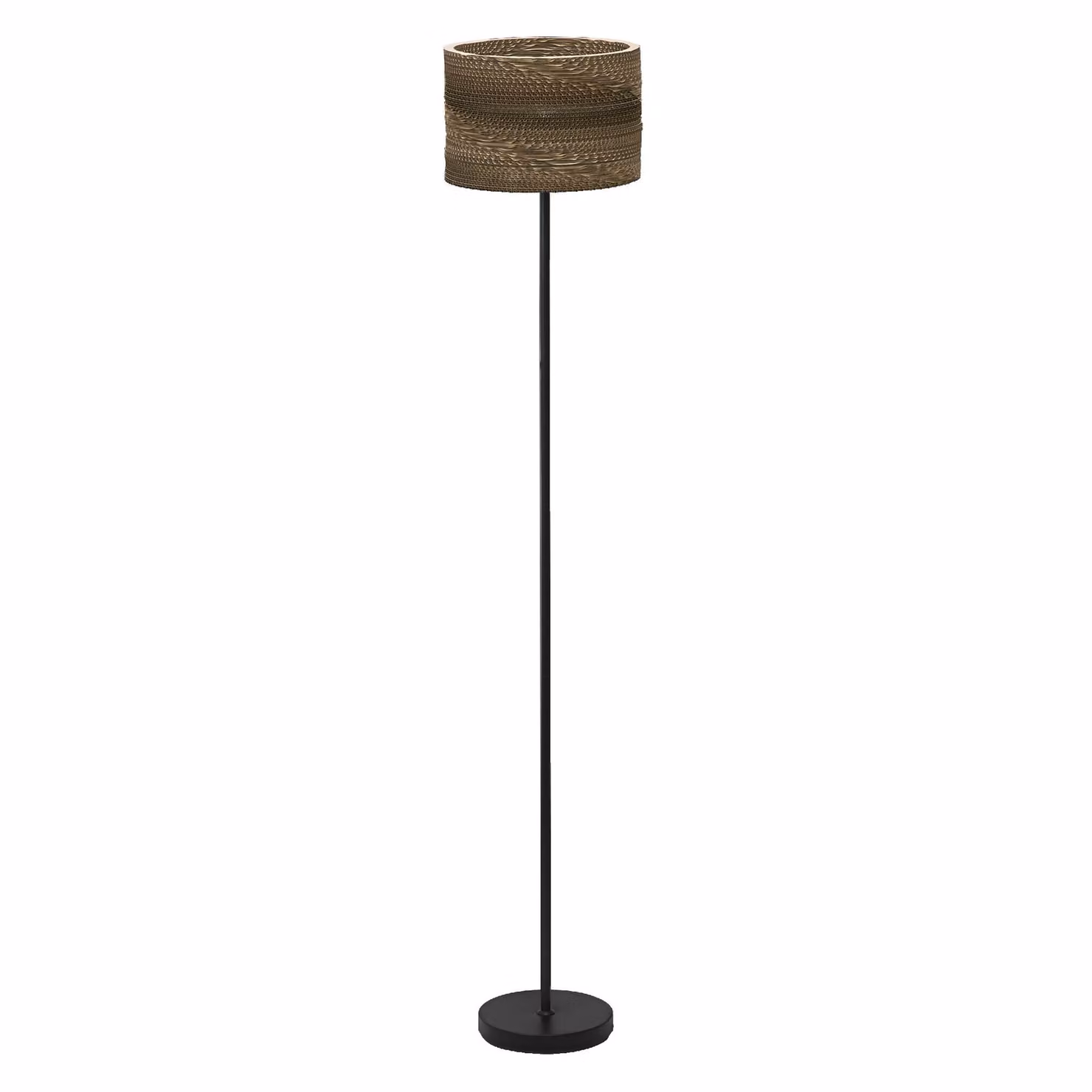 LEDVANCE lampada da terra Decor Cardboard Cylinder marrone in cartone ondulato, E27, altezza 1600 mm, paralume in materiale riciclato, sostenibile grazie alla sorgente luminosa sostituibile, facile installazione