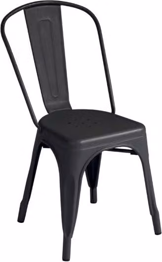 Set Di 4 Sedie Lamiera Impilabile Piombo Moia