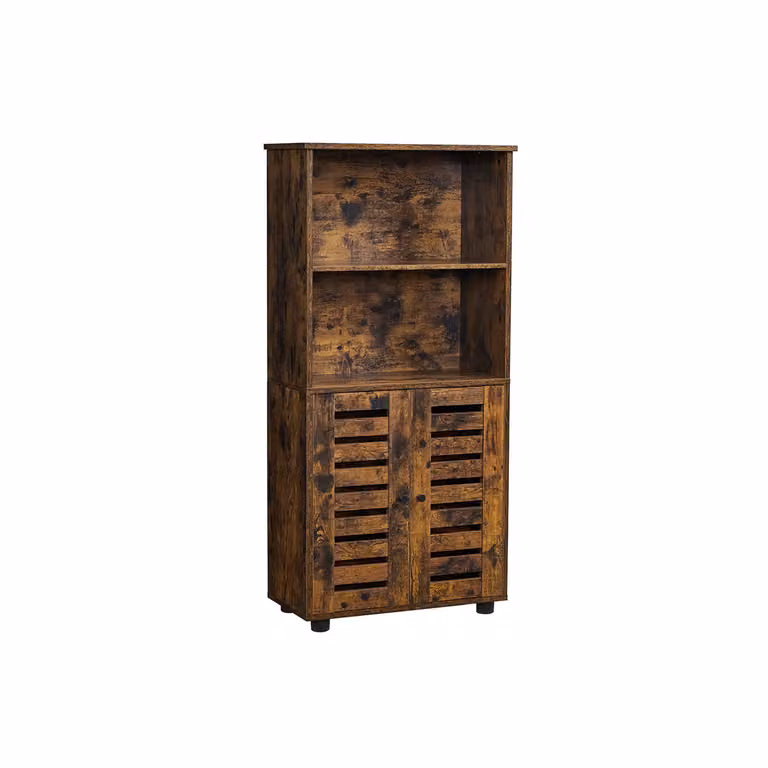 Mobiletto Multiuso, Credenza Cucina, Libreria, Armadietto a 2 Ante a Persiana