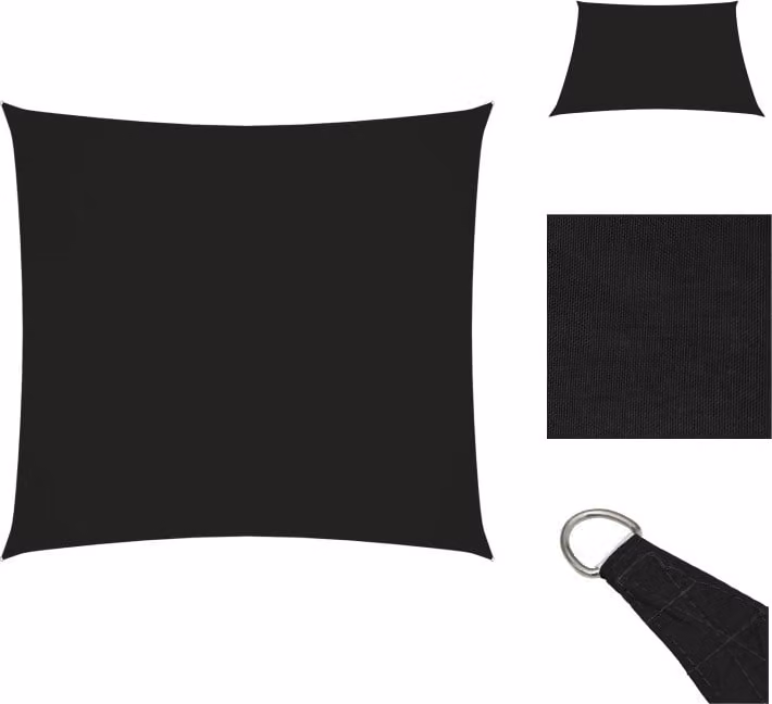 vidaXL Tenda da sole in tessuto Oxford quadrato 3,6x3,6 m nero - Ombrelloni e tende da sole