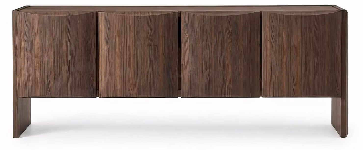 Mobile bar moderno Braun, design elegante e lussuoso, credenza, mobile contenitore, basso mobile TV