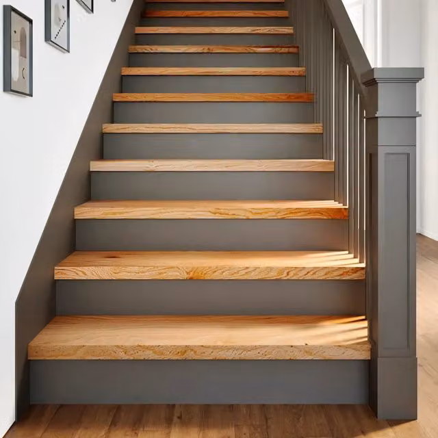 Set di 4 gradini in legno massello di rovere color marrone chiaro vidaXL L 90 cm x P 25 cm x H 2 cm – 1