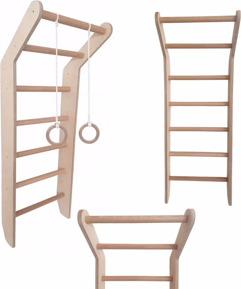 Barre da parete per bambini in legno naturale per i più piccoli