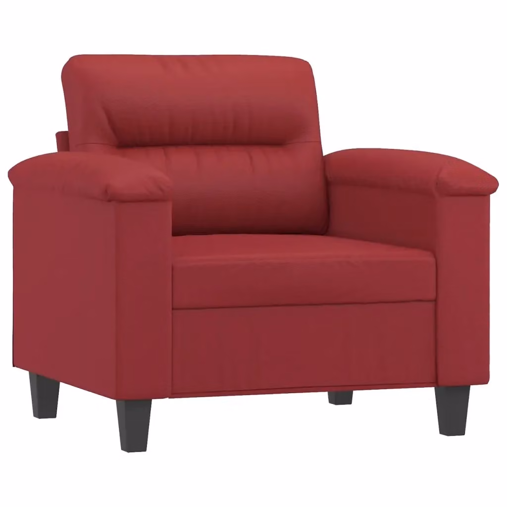 Poltrona moderna vidaXL in similpelle rossa con braccioli e struttura in metallo – 2