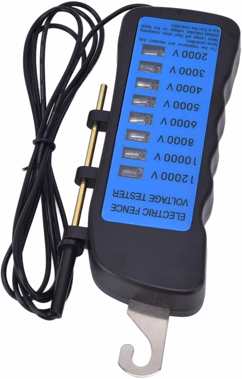 Tester di tensione per recinzioni, 12KV, neon, da 2000 a 12000V, impermeabile, adatto per filo metallico e metallo