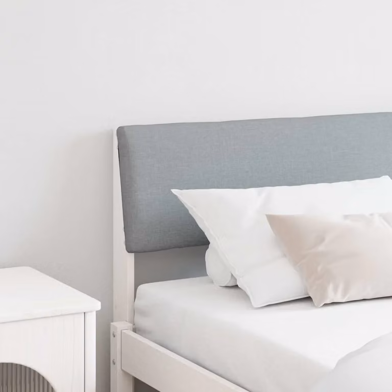 Testiera imbottita vidaXL in pino massello Grigio chiaro 180 cm