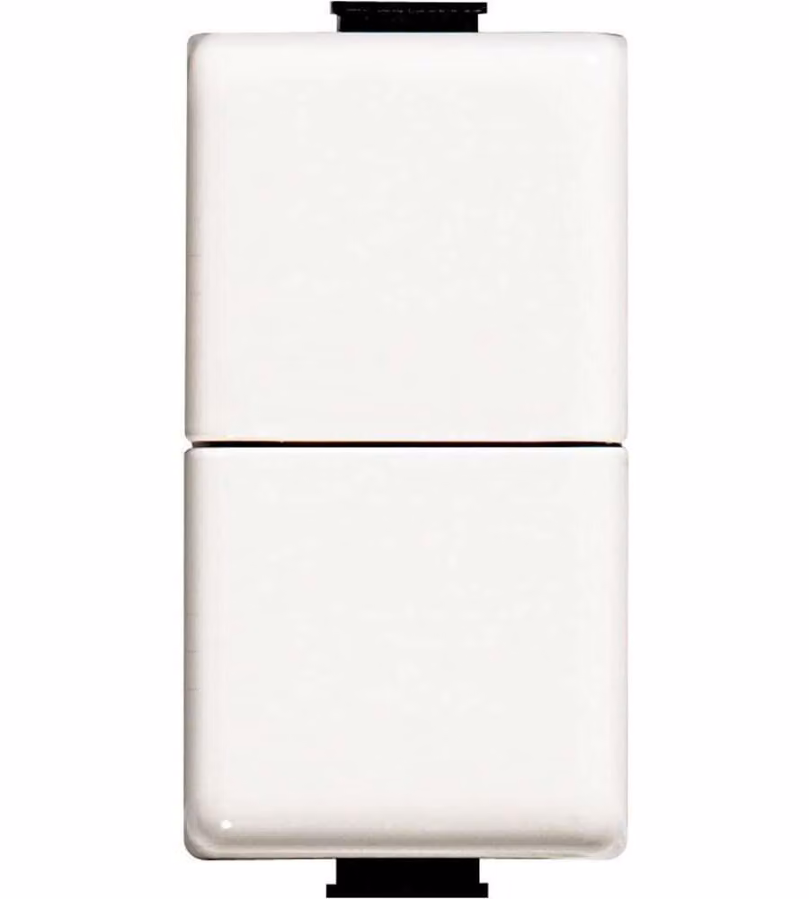 Pulsante doppio interbloccato Matix bianco