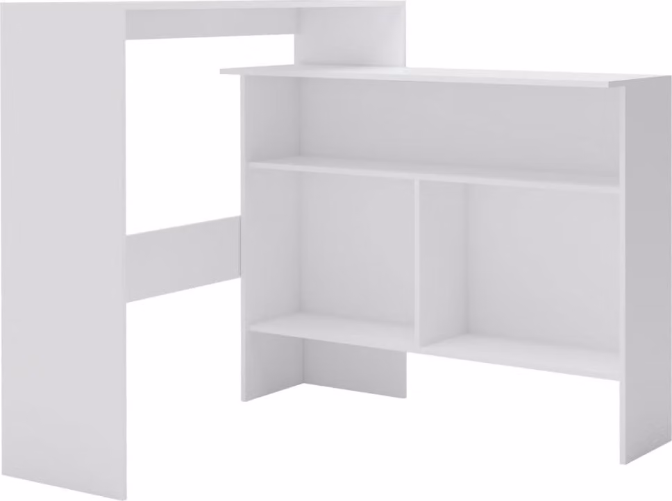 vidaXL Tavolo da bar con 2 piani bianco 130 x 40 x 120 cm