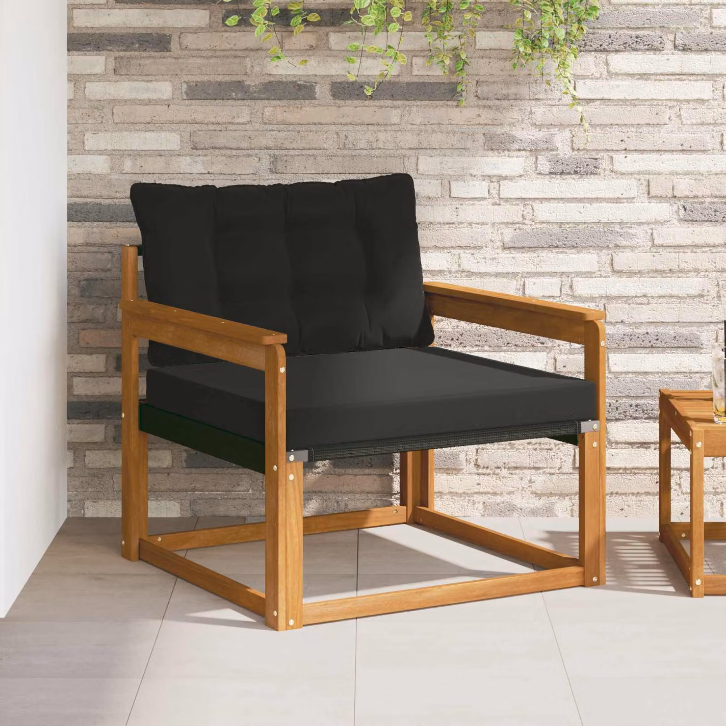 Set di divani da esterno vidaXL in legno di acacia massello e textilene con cuscini inclusi per giardino e terrazza