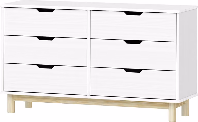 Cassettiera 3+3 cassetti BONITO 2 laccato bianco