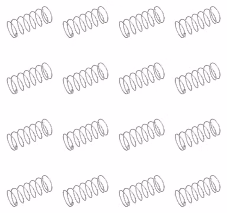 Molle a compression, 50 pezzi, acciaio inossidabile 304, dimensioni 0,8x15x30 mm, colore argento
