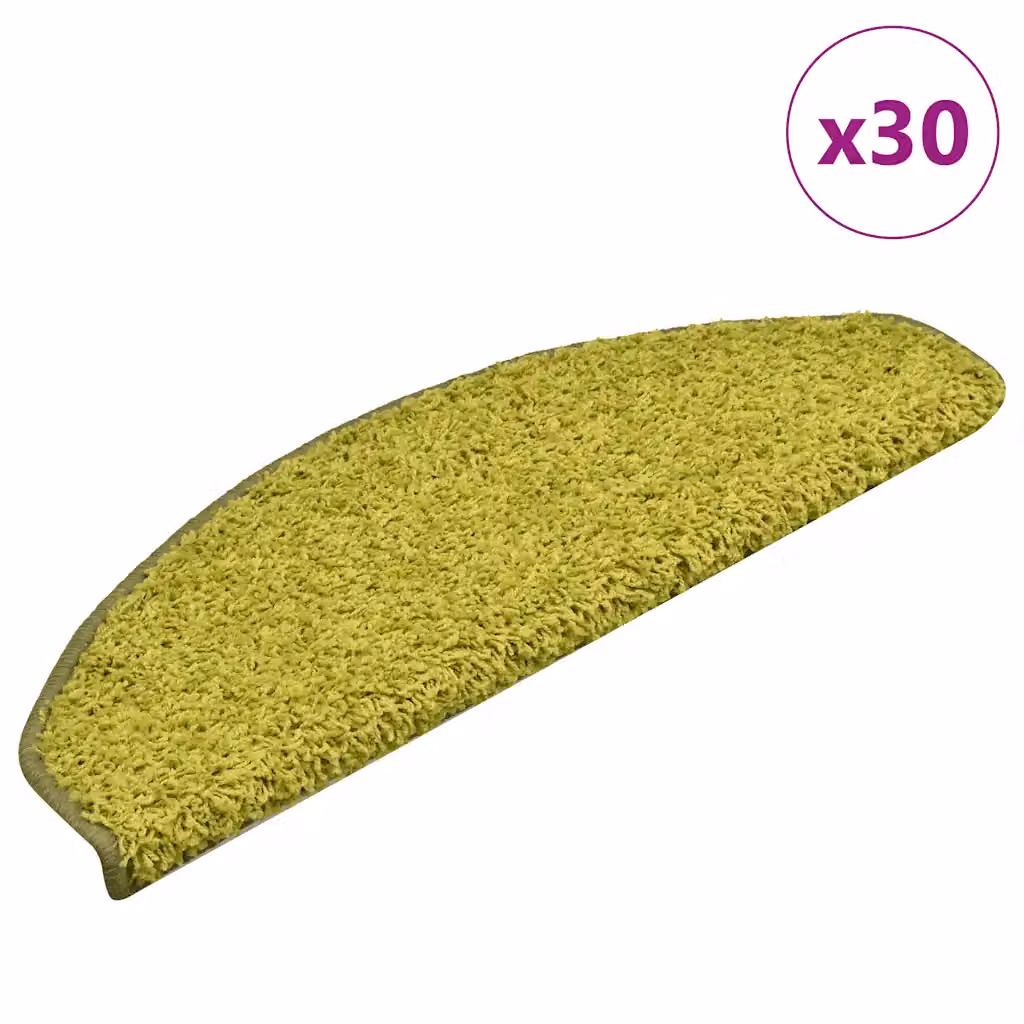 Set di 30 tappetini per scale semicircolari vidaXL, colore verde, antiscivolo e autoadesivi, L 65 cm x P 40 cm x H 4 cm