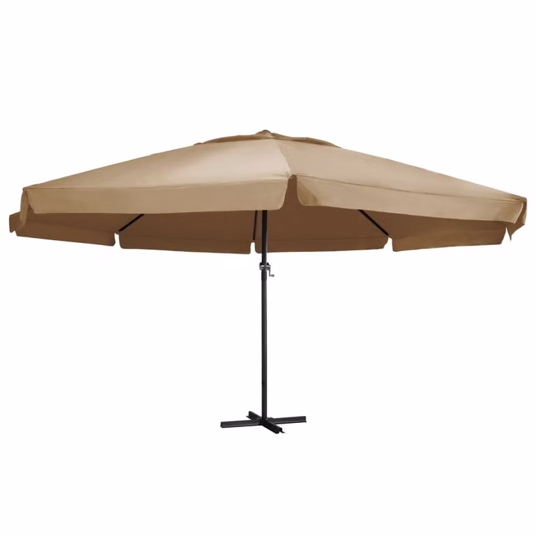 The Living Store Ombrellone con palo in alluminio 600 cm Taupe