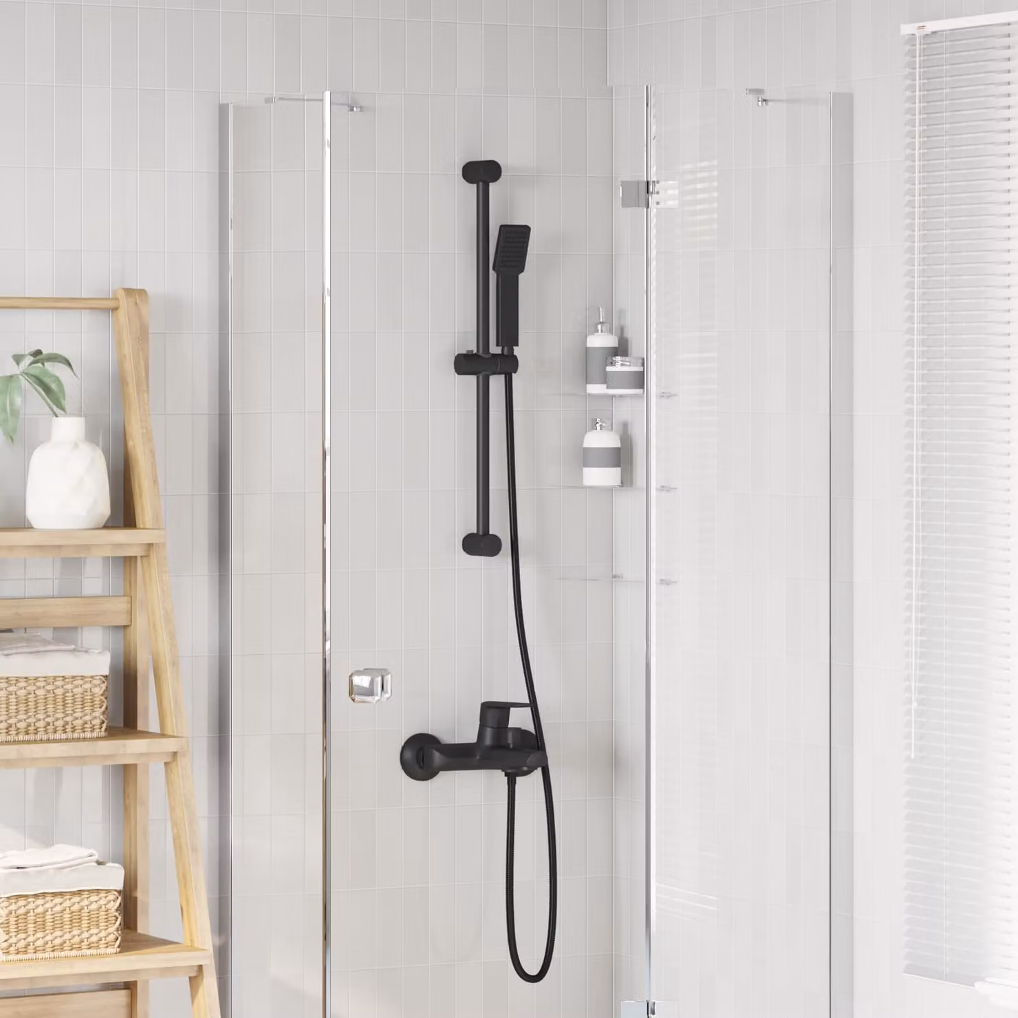 Set di Sistema Doccia vidaXL in Acciaio Inox Nero 70 cm