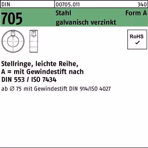 Set collari Reyher DIN 705 acciaio A 22 galv. vz 007050110220000 (10 pezzi)