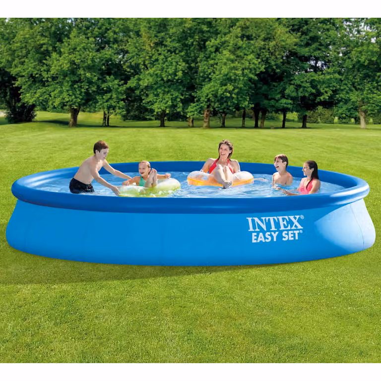 Piscina gonfiabile rotonda Intex Easy Set blu con sistema di filtraggio L: 457 cm, H: 84 cm