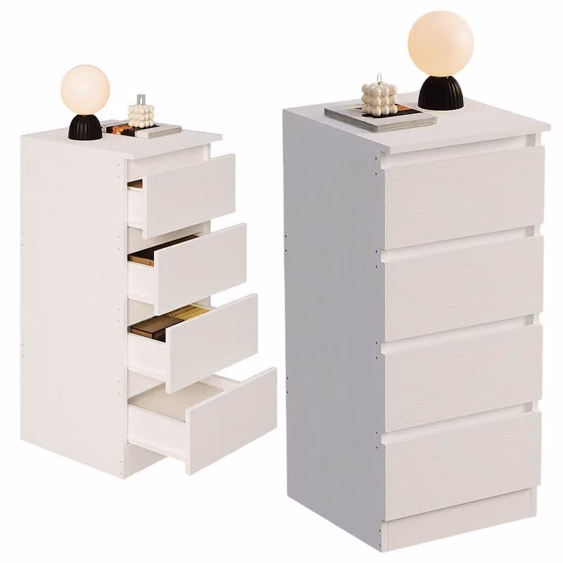 Comò, Mobile A Scaffali Bianco Con Cassetti Per Camera Da Letto E Soggiorno, Stile Loft Moderno, 90 Cm