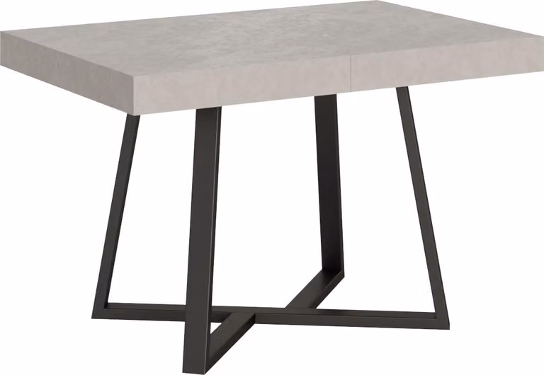 ITYHOME - Tavolo allungabile 120/204x80 cm Zeplir cashmere gambe antracite