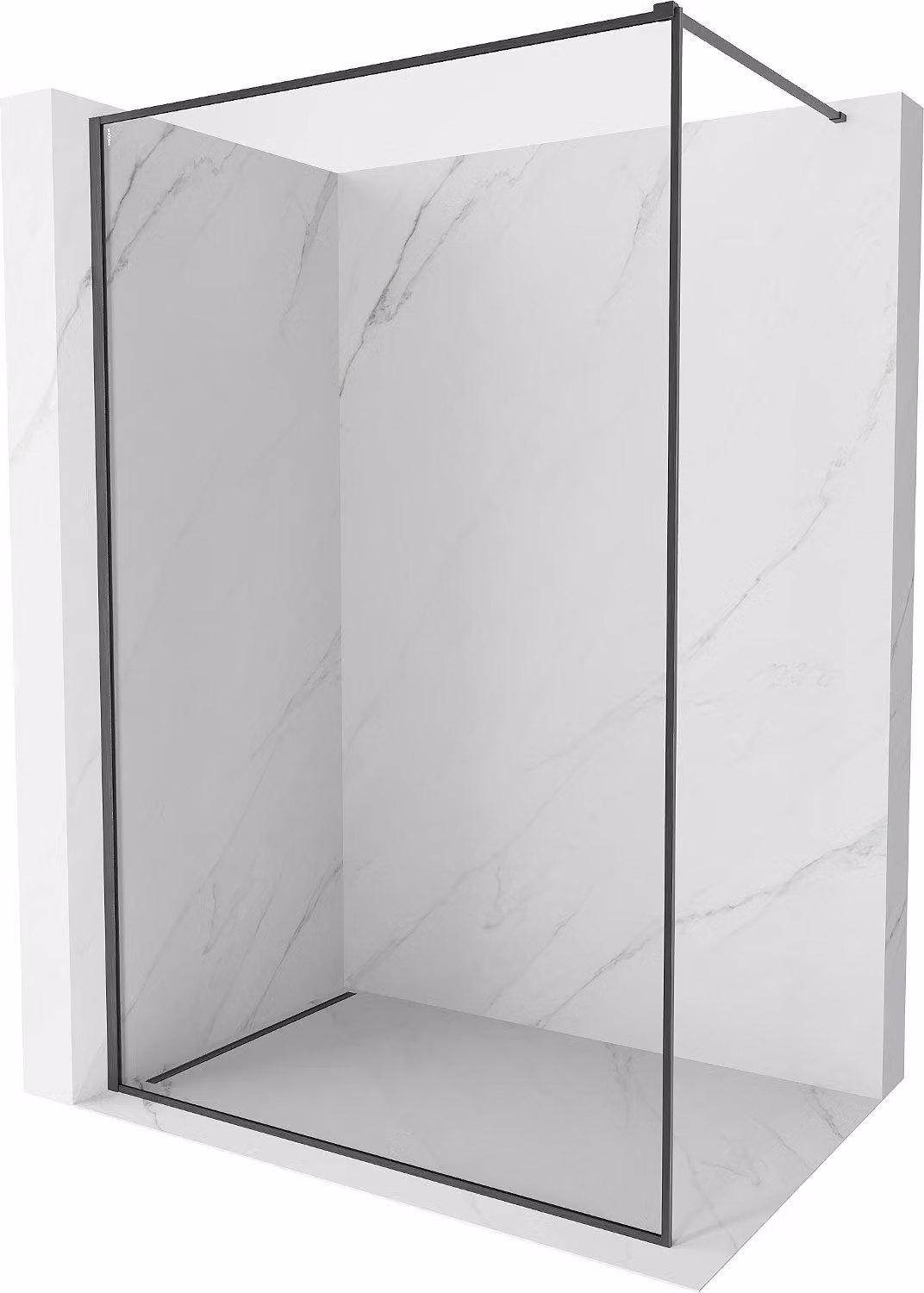 Mexen Kioto-F parete doccia walk-in con cornice 90 x 202 cm, trasparente 8 mm, grigio pistola spazzolato - 800-090-104-66-00