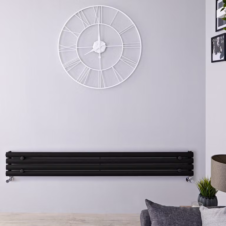 Radiatore di Design Orizzontale - Pannello Singolo - 236mm x 1780mm - Nero - Revive