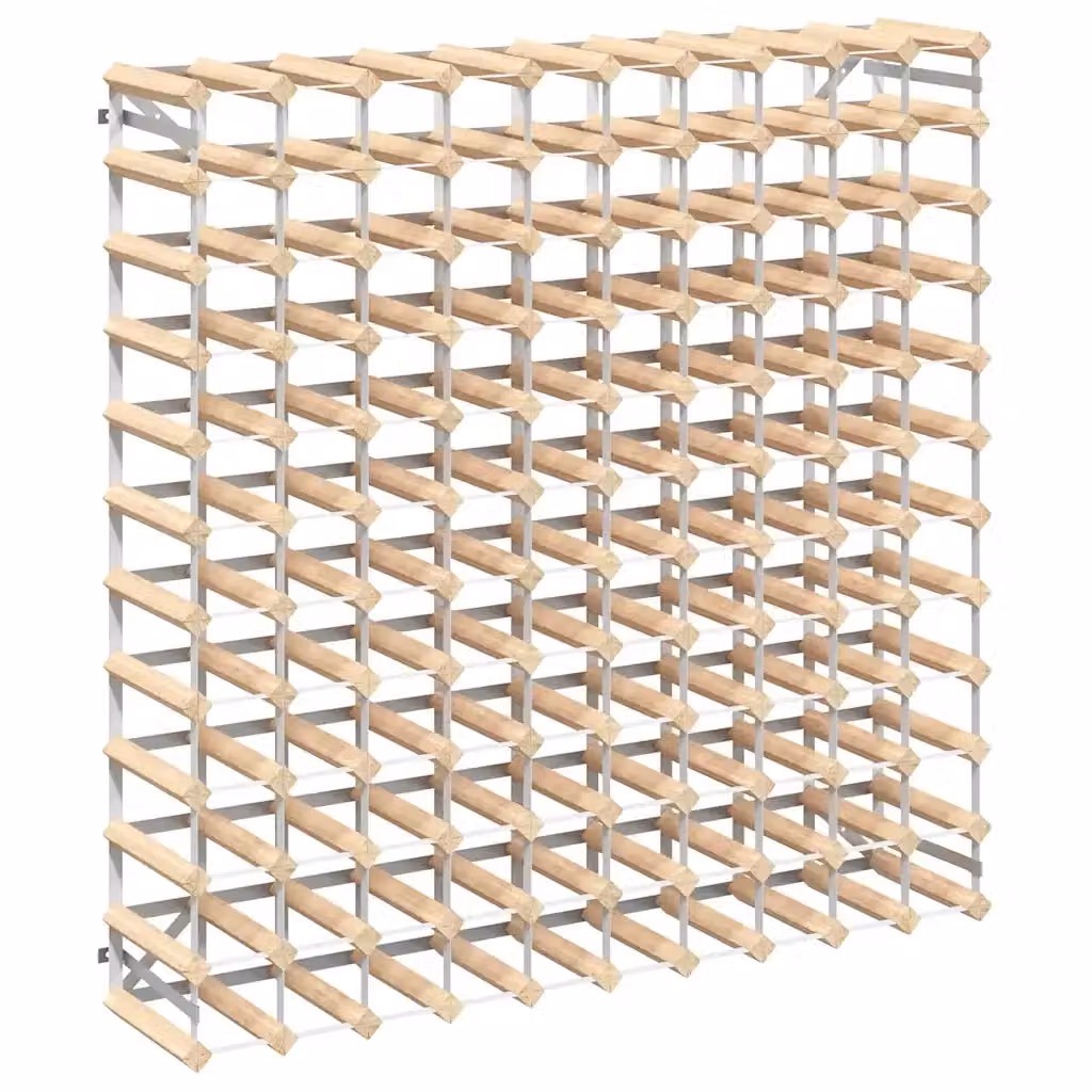 Portavini da parete MERCATOXL in legno di pino massello e metallo, stile rustico, colore marrone, L: 120 cm, H: 110 cm, P: 22,5 cm – 2