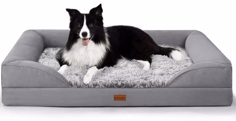 Cuccia ortopedica per cani, dimensioni L 105 x 83 x 20 cm, colore grigio, spessore 9,5 cm, lavabile, impermeabile