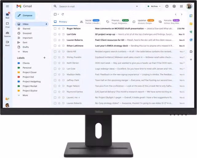 Monitor Lenovo MON 27IPS Full HD IPS con HDMI, DisplayPort e VGA, Colore Nero