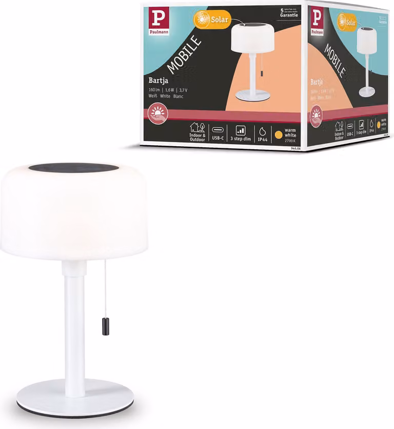 Lampada solare ricaricabile Paulmann Bartja