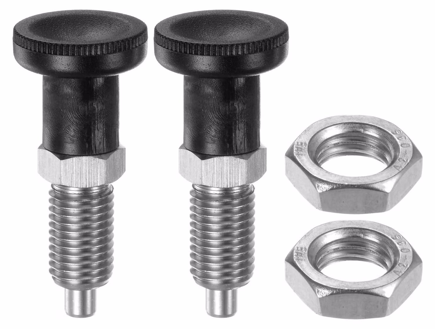 Pistone a molla, filettatura M12x1,5, diametro 6 mm, acciaio inossidabile, confezione da 2 pezzi