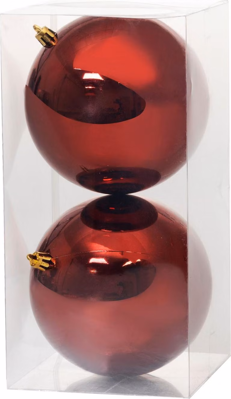 Palline MagicHome Natale, 2 pz, bordeaux, per albero di Natale, 12 cm