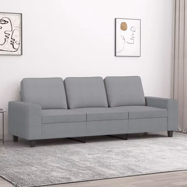 Divano a 3 Posti-Sofa 3 Posti Grigio Chiaro 180 cm in Tessuto 737143