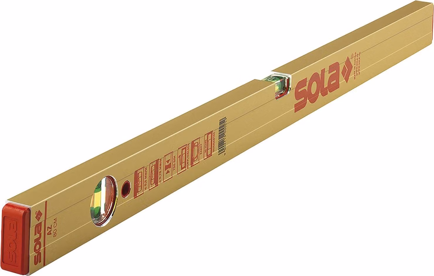 Sola Alu Block Livella Az50, 50 cm 2 libelli 0,50 mm/m Oro