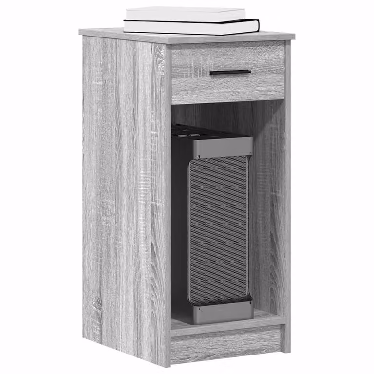 vidaXL Supporto a Torre per Computer con Cassetto Grigio L 35 cm, P 45 cm, H 77 cm