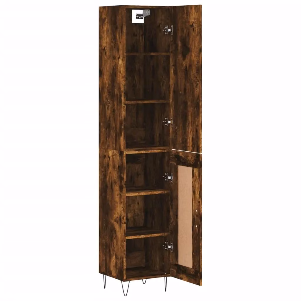 Mobile contenitore buffet con ante a battente per cucina e soggiorno, marrone, L: 34,5 cm, P: 34 cm, H: 180 cm – 2